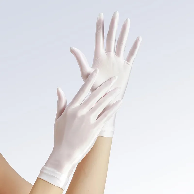 Solide Ultradünne Kurze Hochelastische Ölglanz-Handschuhe für Männer und Frauen Transparente Sexy Cosplay Bühnenauftritt Sonnenschutz Fahrhandschuhe – Detail 1