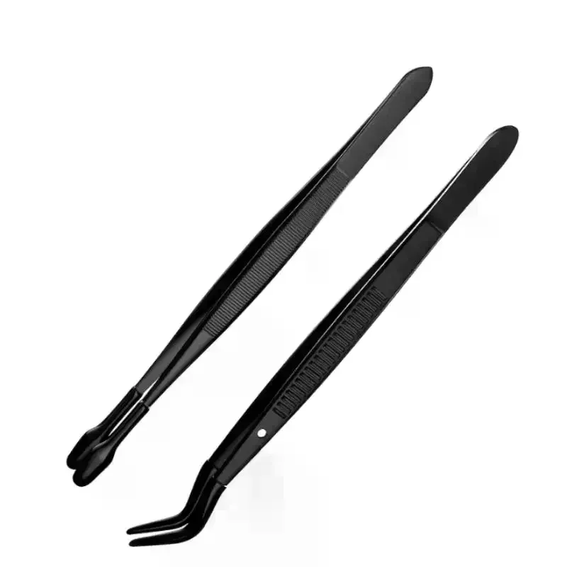 2/3/5Pcs Tweezers With Rubber Tips Stamp Clip False Eyelash Tweezers Rubber PVC Flat Tip Bent Tip Tweezers Clamping Tool - view 2