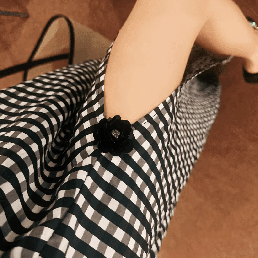 Hohe Taille Plaid A-Line Midi Rock frauen Herbst Neue Seite Schlitz Vintage Elastische Taille f Körper Rock Ele Abnehmen