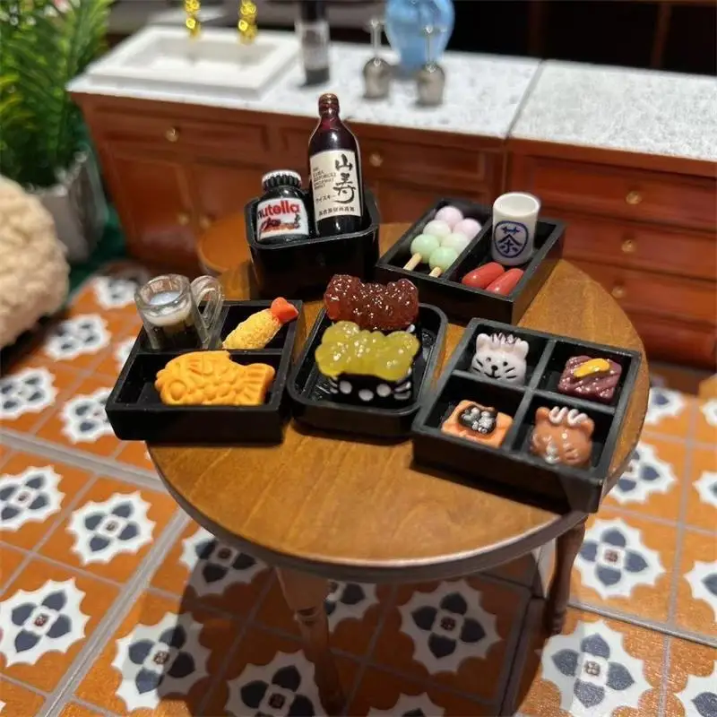 5 unids/set casa de muñecas cocina japonesa comida miniaturas modelo accesorios de cocina niños juguetes para juego de imitación ornamento modelo conjunto regalos
