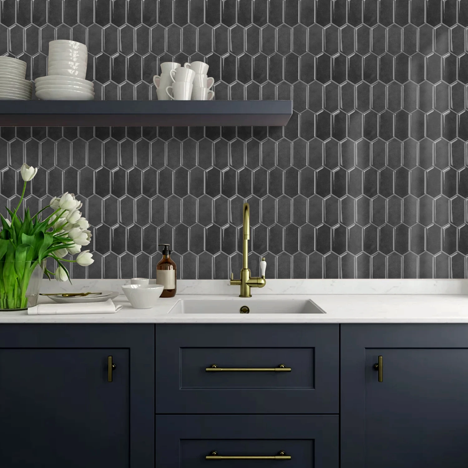 Vividtiles 10 Sheets Peel and Stick Vinyl Wallpaper 3D Imitation Brick Self-adhesive Wall Tike Sticker for Indoor Decoration view 3