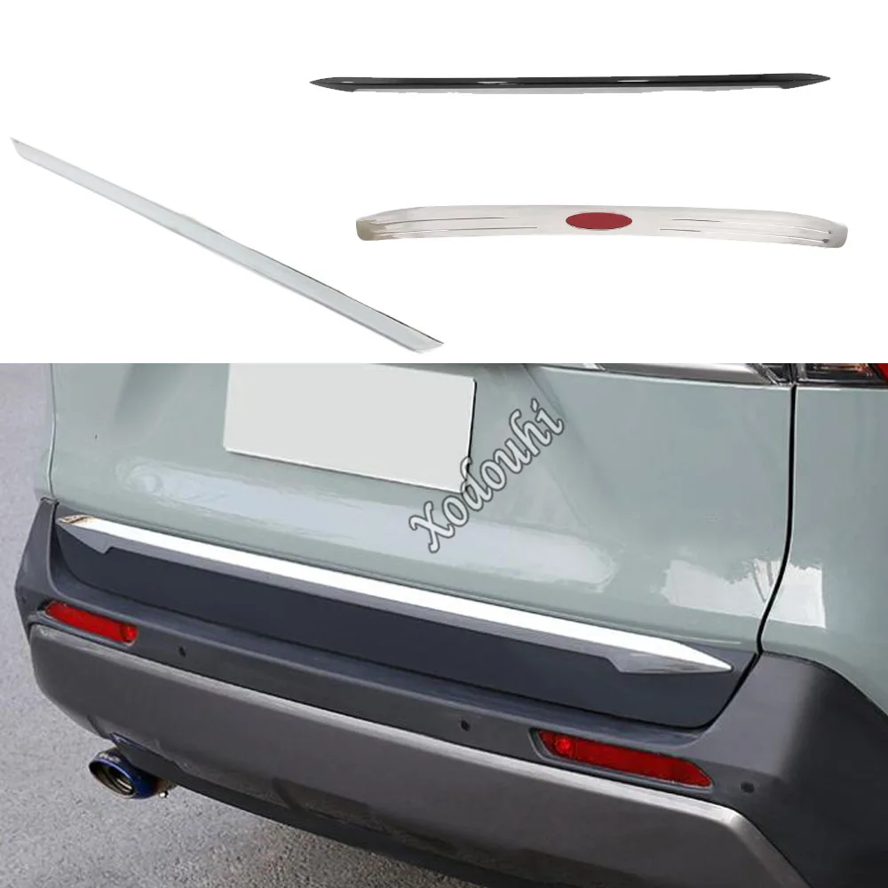 

For Toyota RAV4 2019 2020 2021 2022 2023 Sticker ABS Chrome Cover Rear Door Bottom Tailgate Frame Plate Trim Lamp Panel Trunk