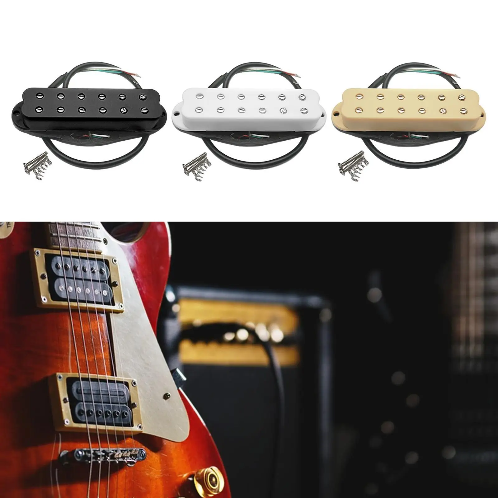 싱글 코일 픽업 교체 액세서리 저잡음 쉬운 설치 악기 넥 브리지 픽업 듀얼 레일 픽업