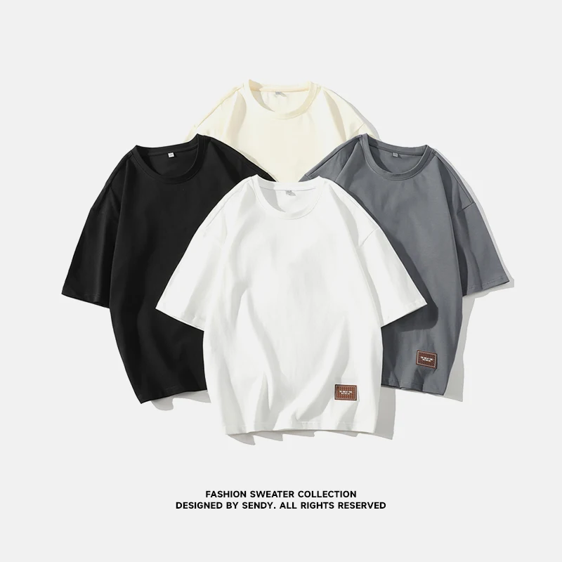 

Новинка 2024, летняя мужская футболка, трендовая свободная одежда, модные мужские футболки в гонконгском стиле с пятиминутным рукавом для студентов