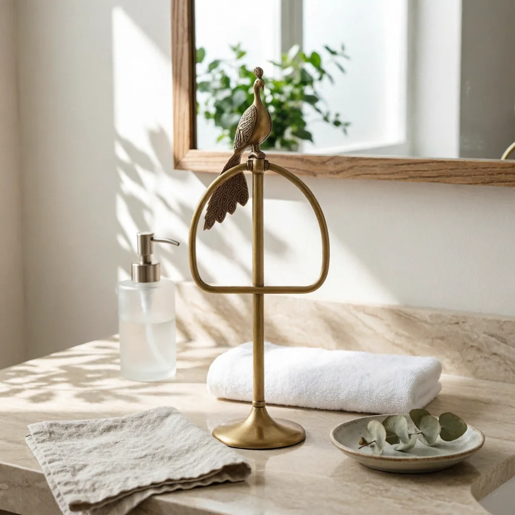 

Peacock Towel Holder Decorative Bathroom Accessory