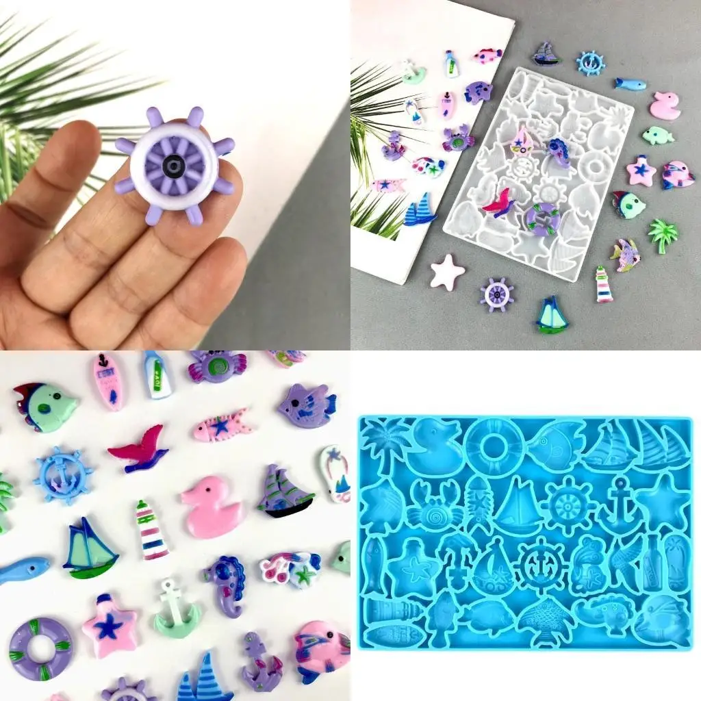 

J78F Filling Materials Resin Mould Silicone Hollow Shaker Fillers Mould Jewelry Making Mold for Epoxy Casting Craft