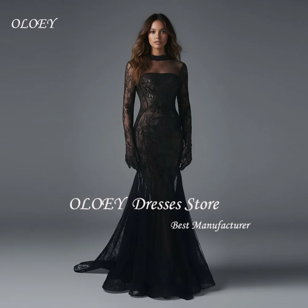فستان حفلات من الدانتيل الأنيق من OLOEY فساتين سهرة للنساء للمناسبات الخاصة ضيف حفل زفاف مخصص بوق حورية البحر