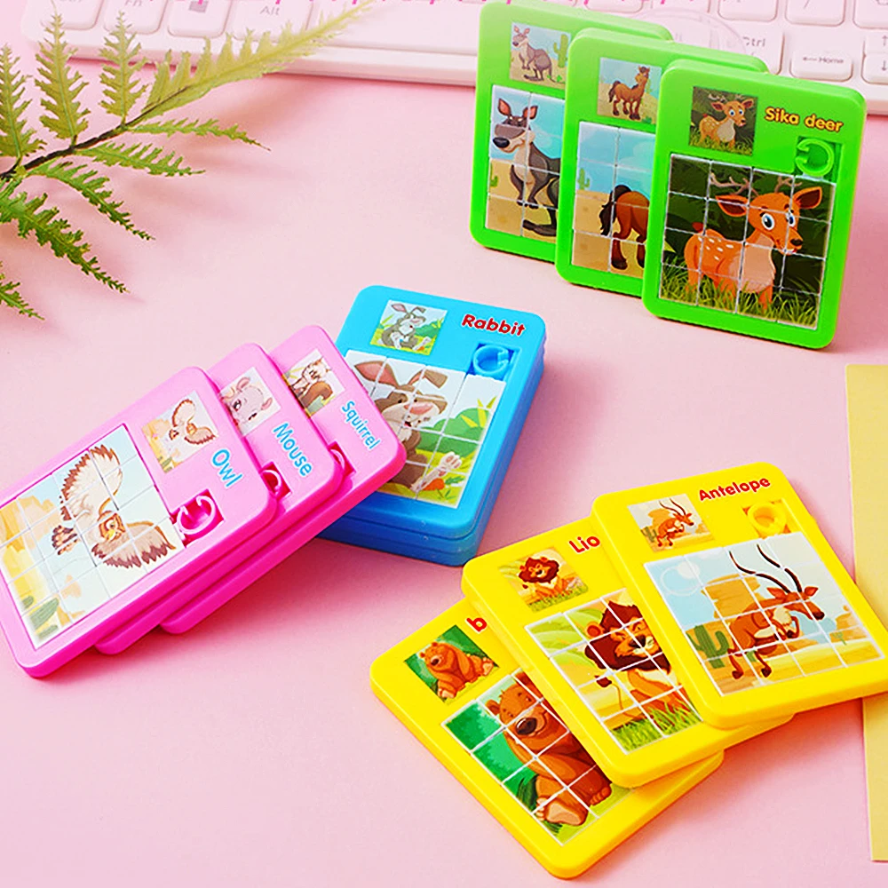 12/30PC Cartoon Jigsaw Animal Puzzels Vroege Educatief Ontwikkelen Speelgoed voor Kinderen Verjaardagsfeestje Gunsten Pinata Filler Beloningen