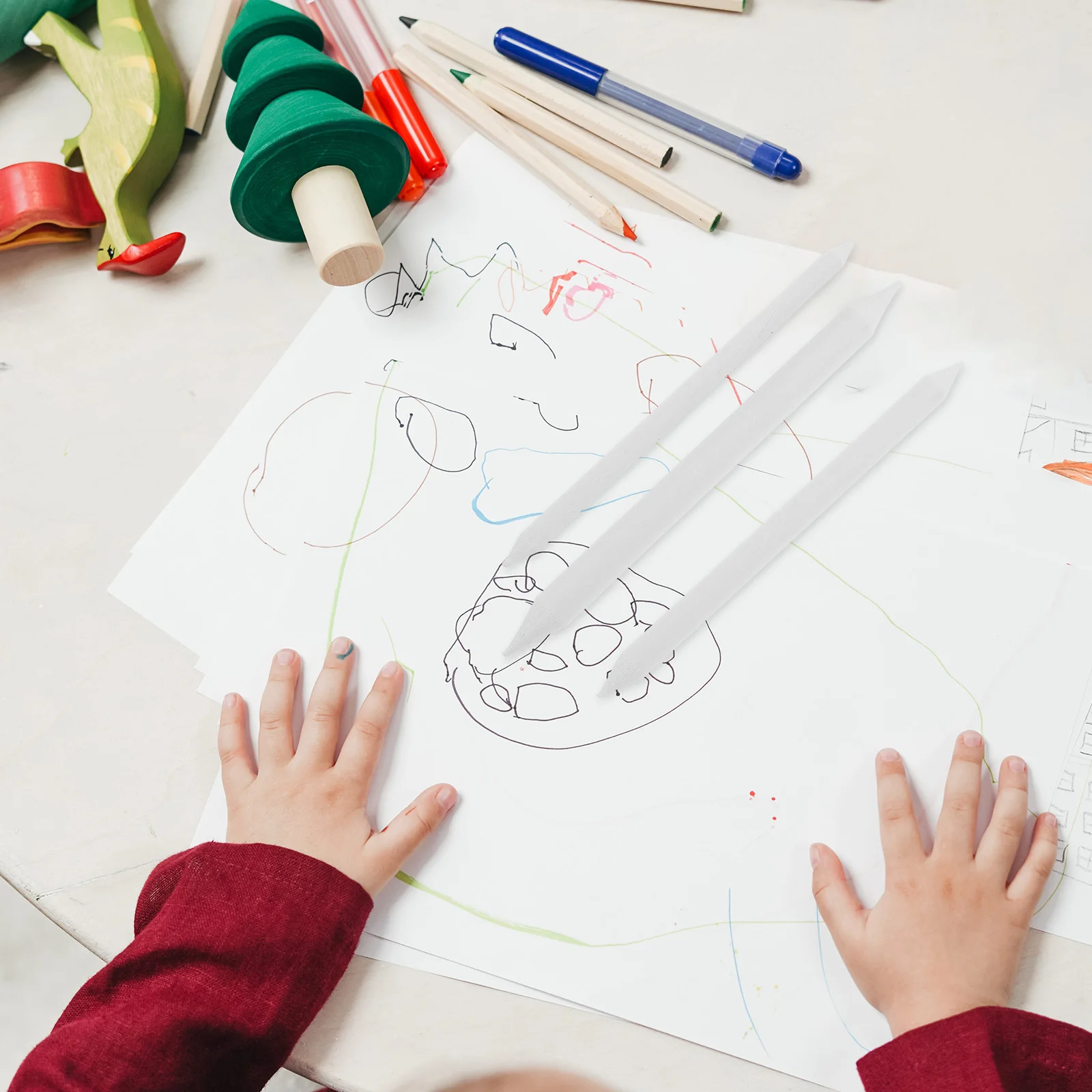 

12pcs Paper Blending Stump Smudge Erase Tool Student Sketch Art Drawing Equipment Lightweight Durable For School Outdoor Use