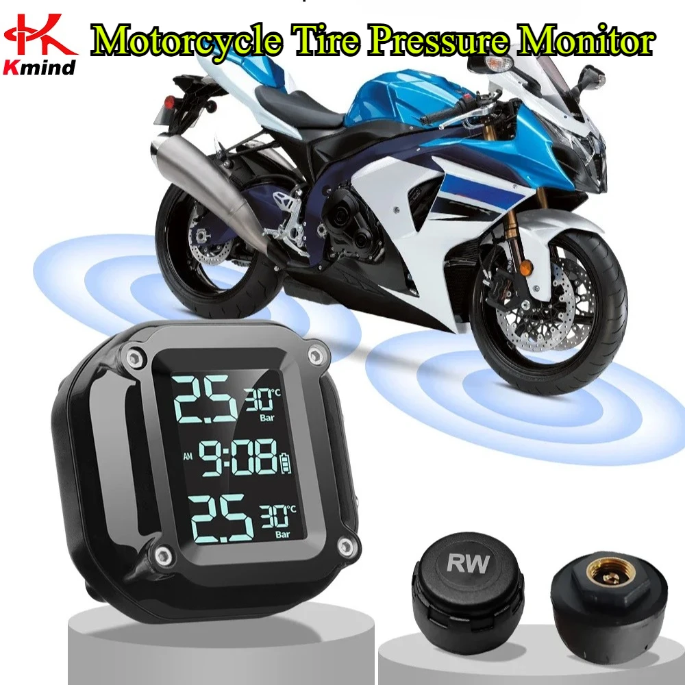 M5 Moto TPMS Combination Motorcycle Tire Pressure Monitor Digital Display External Motorcycle Wireless Tire Pressure Detector