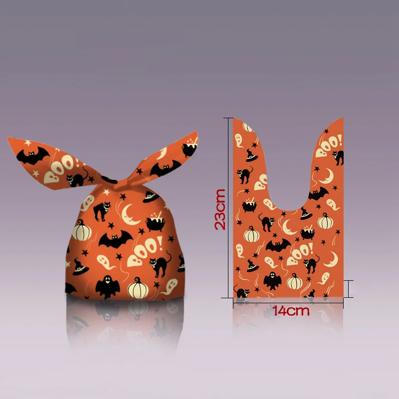 10/20 stücke Halloween Plastiktüten Kaninchen Ohr Süßigkeiten Tasche für Kinder Geschenk Kekse Dessert DIY Verpackung Zubehör Backen Dekor – Detail 5