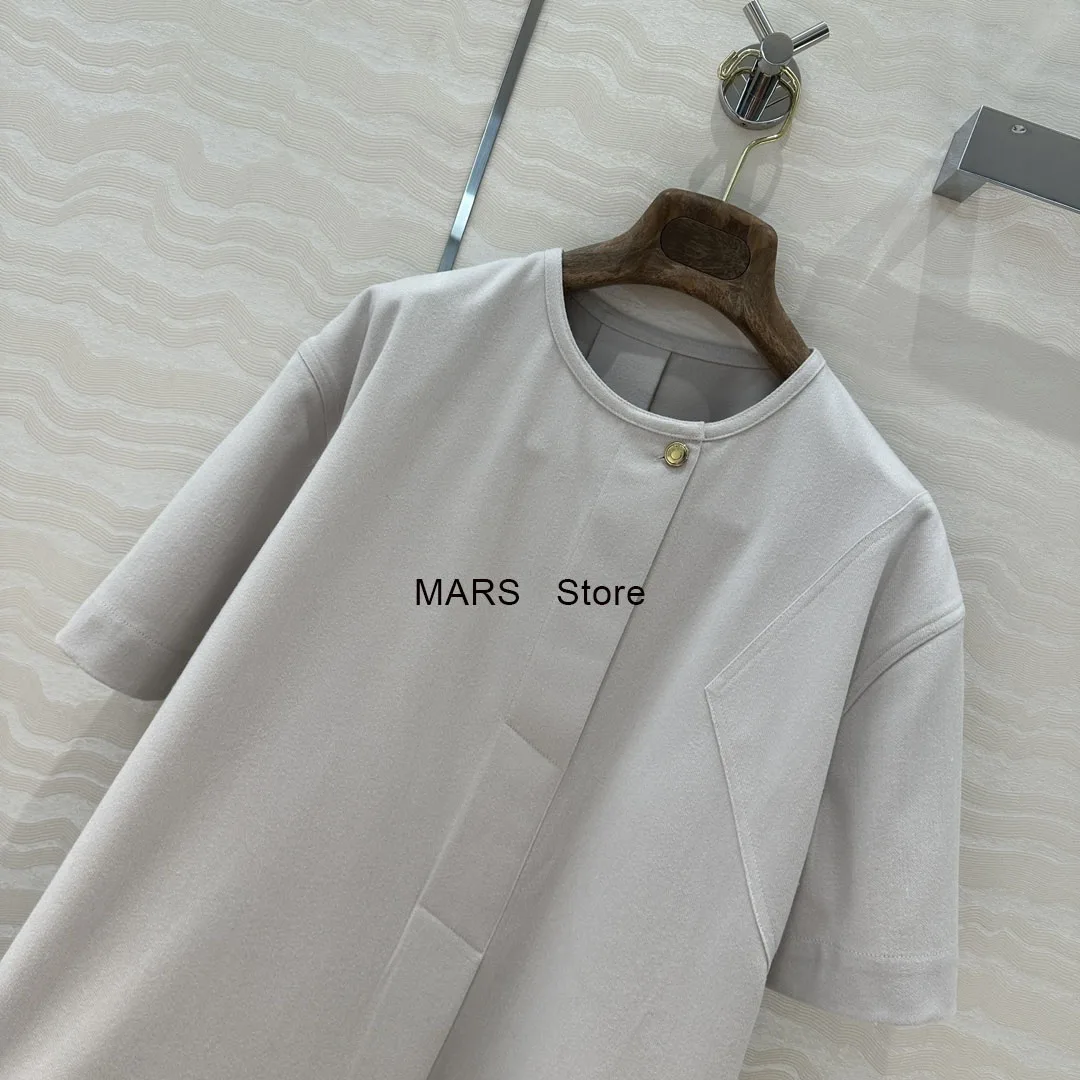 Round Neck Short-Sleeved T-Shirt Daily Casual Style Loose Slim All-Match Solid Color Tops Early Autumn Women