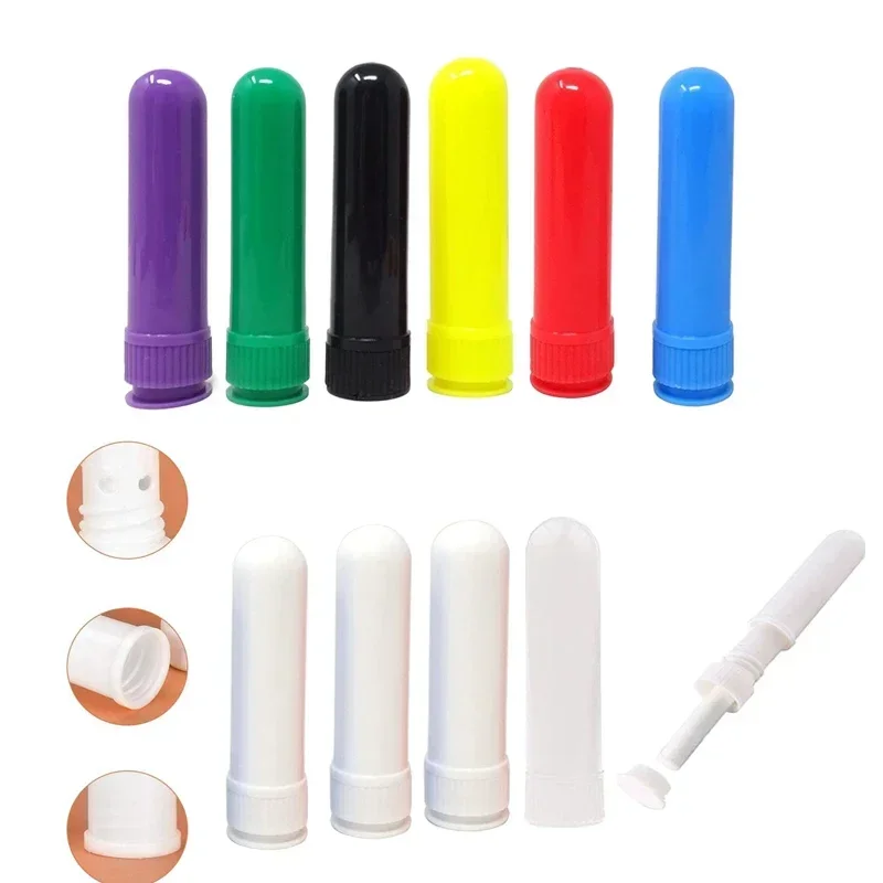 

300Pcs Refillable Blank Nasal Inhaler Containers Empty Nasal Inhaler Tubes w/ Wicks For Perfume Essential Oil Sleep Aromatherapy