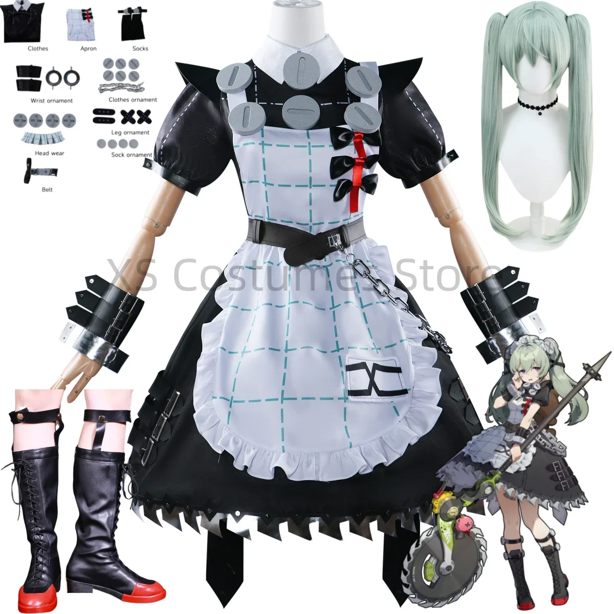 Anime Game Corin Wickes Cosplay Costume Zenless Zone Zero Clothing Accessories Wig Prop Shoes