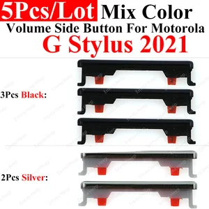 Novo 5 conjuntos para motorola moto g3 g4 g6 play g5 plus caixa do telefone botão de volume de energia ligado/desligado peças da chave lateral externa para g stylus 2022 g peça de reposição de energia cores misturadas 12 principais vendas botão moto g5 - №3