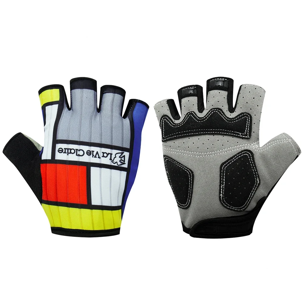 

Team Cycling Gloves Half Finger Shockproof Wear Resistant Breathable MTB Road Bicycle Gloves Men Women Sports Bike Equipment