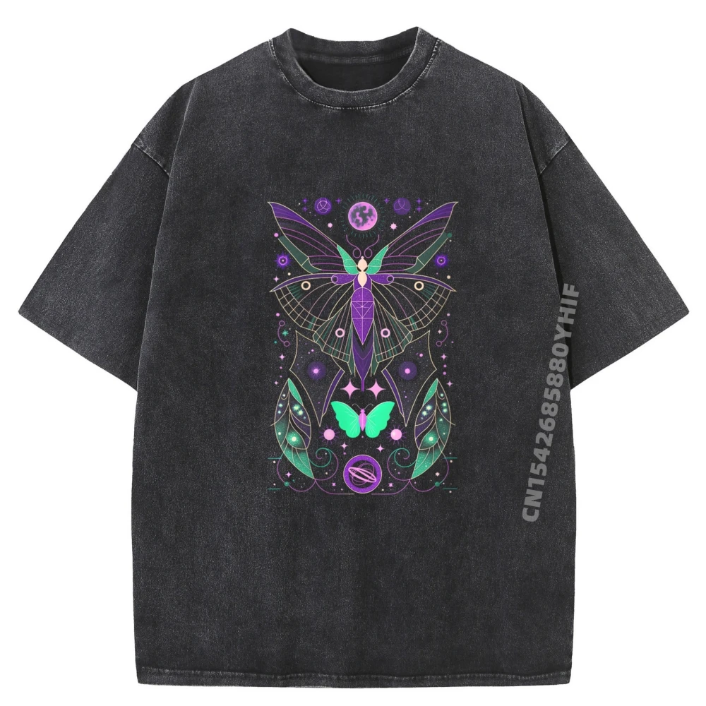 

Женские футболки с принтом небесной магии и астрологии для мужчин, футболки с графическим рисунком, женская модная потертая футболка