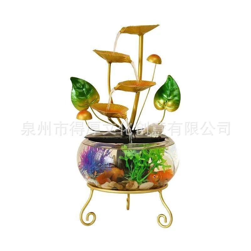 

Ornament fish tank living room porch TV cabinet next to running water making money fountain desktop humidification