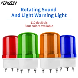 LTE-1101J Rotating Warning Light with Buzzer 12V/24V/220V Waterproof Flashing Signal Light Industrial Signal Light Safety Alarm