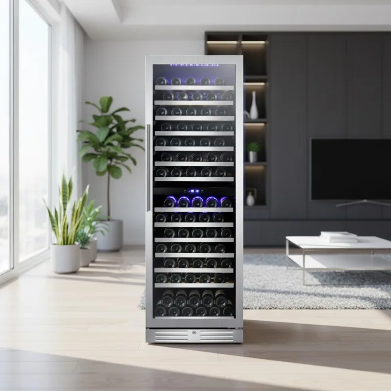 Airo ODM JG166B Luxury Fridge Dual-Temperature Stainless Steel Showcase Constant Temperature Premium Wine Cooler
