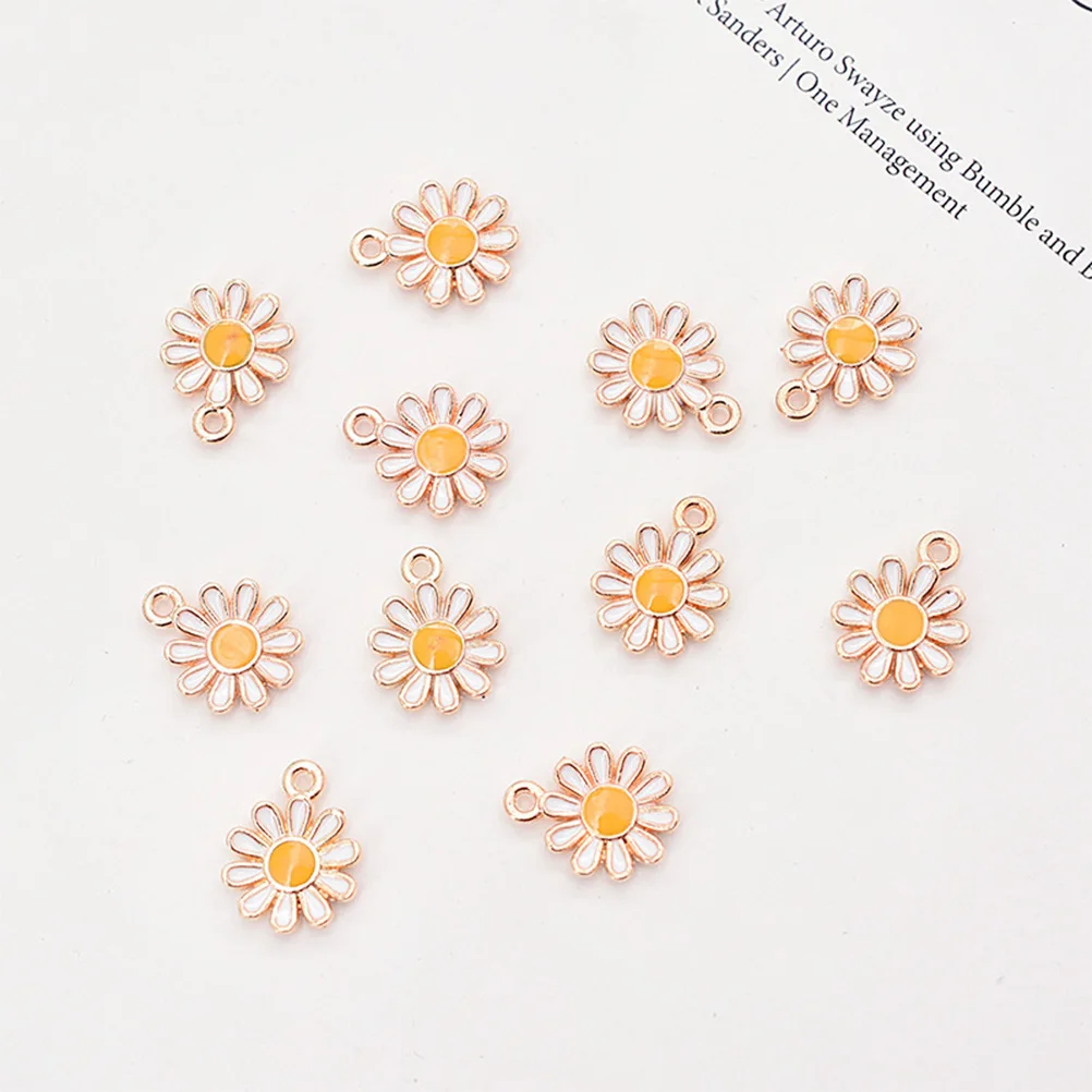 

50 Pcs Daisy Earrings Anklet Charm Flower Charms Ornaments Alloy Unique Shape Pendant