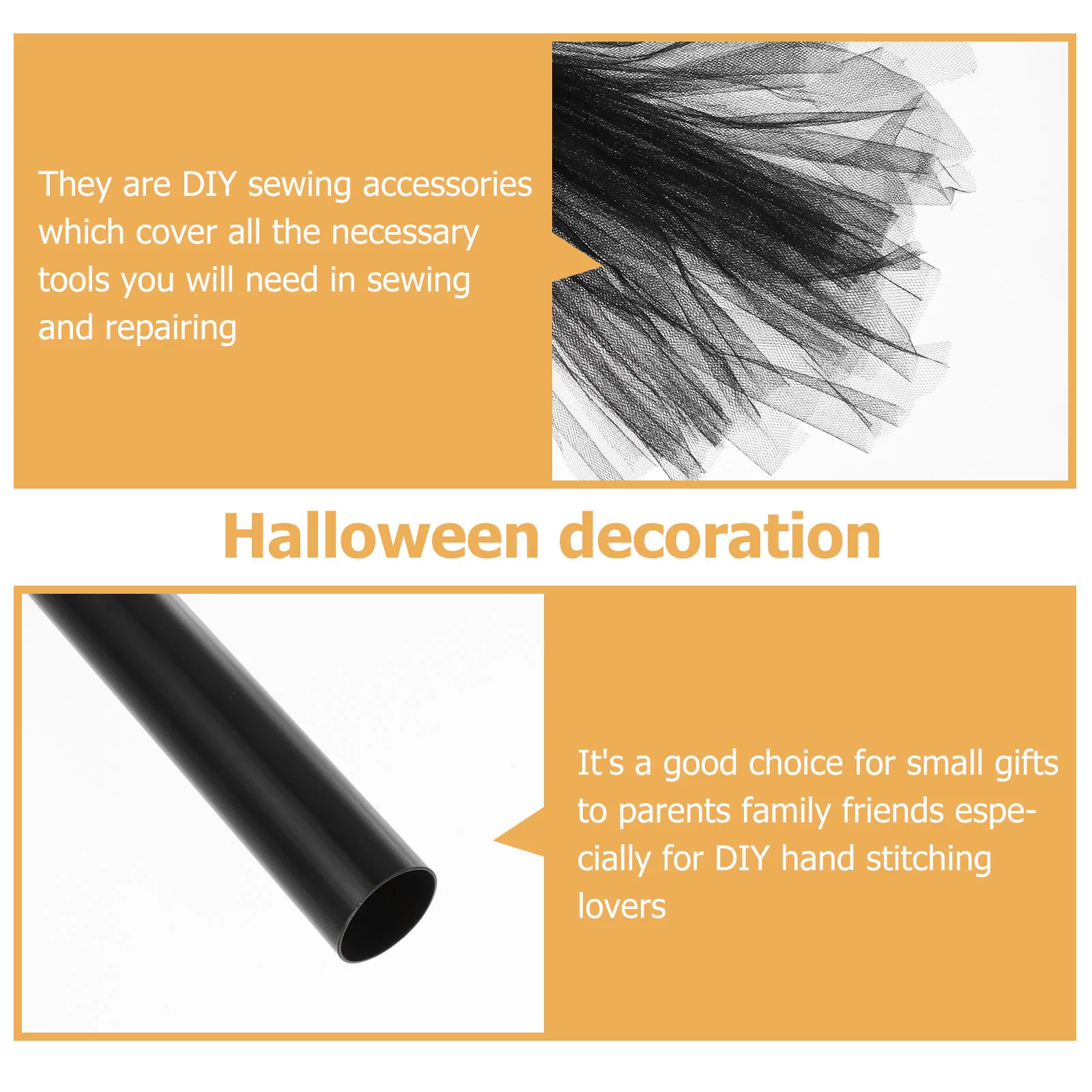 

1pc Halloween Wizard Prop Creative Web Gauze Party Decoration Halloween Witch Broom Costume Cosplay Decorative Plastic Broom For
