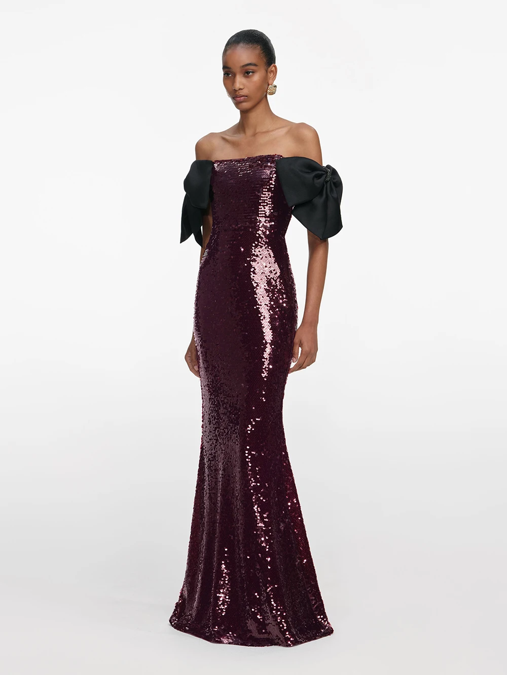 Modphy Women Celebrity Sexy Off Shoulder Sequin Bow Bodycon Maxi Long Dress 2025 Elegant Evening Party Luxury Birthday Outfit
