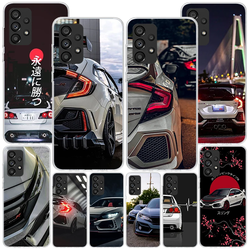 JDM Type R Civic Sport Car Phone Case For Samsung Galaxy A15 A14 A13 A12 A55 A54 A53 A52 A35 A34 A33 A32 A25 A24 A23 A22 A05S A0