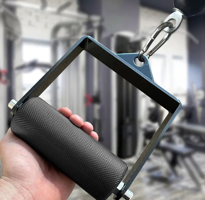 Lat Pull Down Fitness Bar D-Handle Grip Pulley Cable Machine Attachments Gym Weight Lifting Rope Handle Wrist Workout Equipment