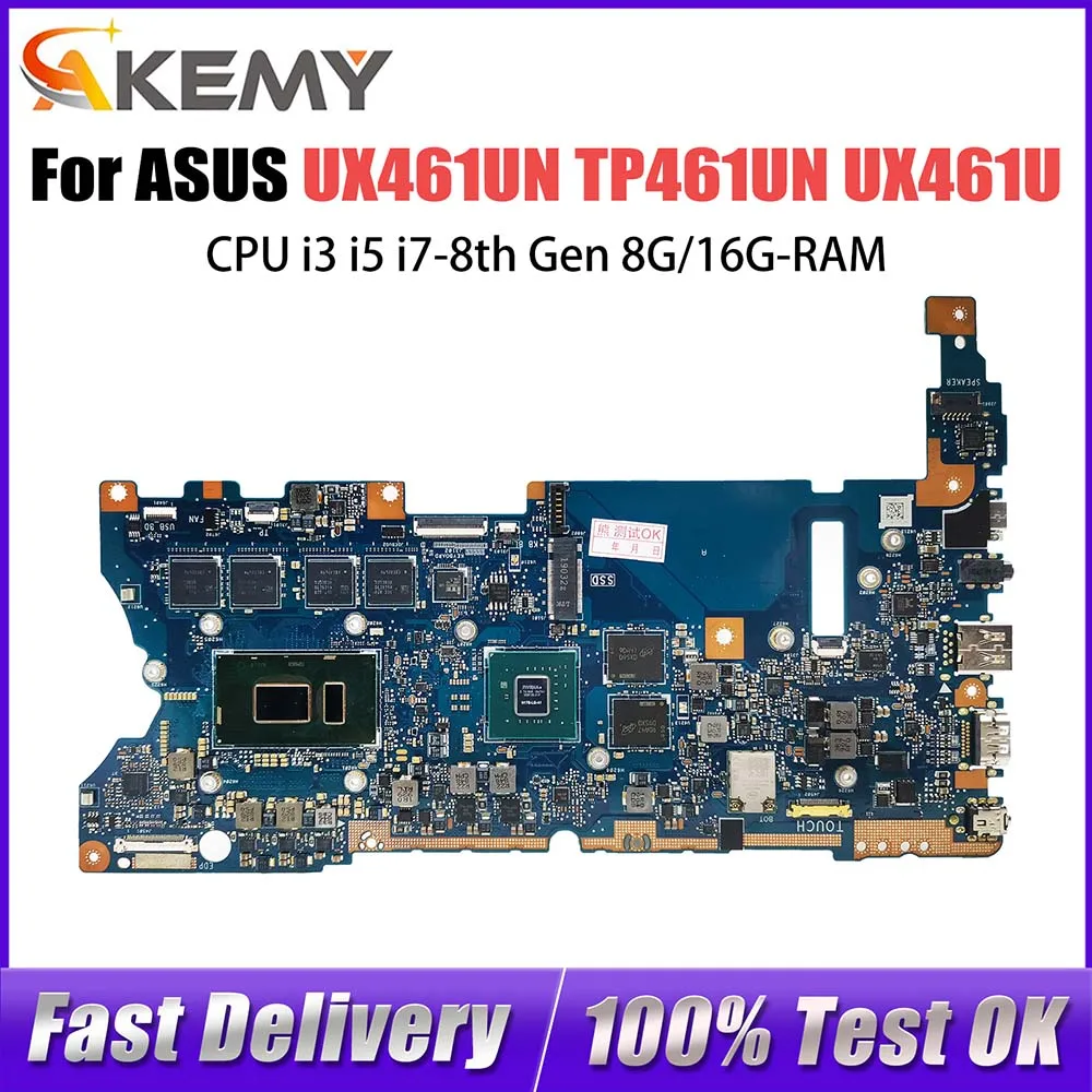 

UX461UN Notebook Mainboard UX461U TP461U TP461UN TP461UA Laptop Motherboard CPU i3 i5 i7-8th Gen 8G/16G-RAM V2G