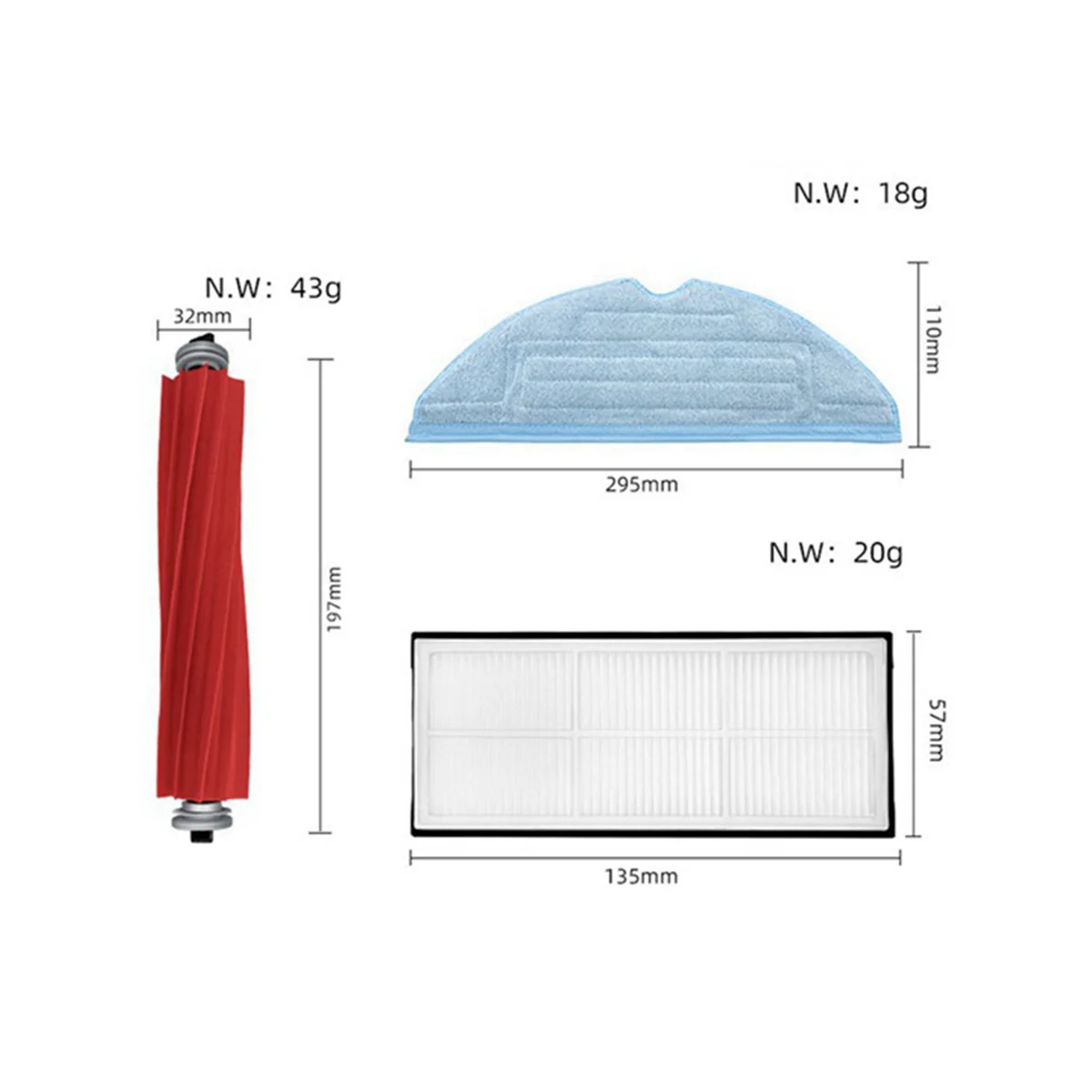 فلتر HEPA لاستبدال المكنسة الكهربائية ، فرشاة الأسطوانة ، ممسحة ، فرشاة جانبية ، أجزاء ل S7 ، T7S ، T7Plus ، G10