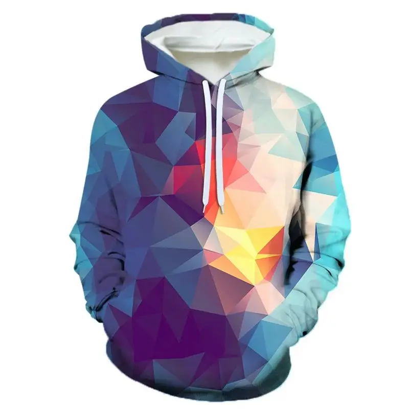 

New Geometric 3d Printed Spring Fall Men's Hoodie Fashion Personality Casual Hip Hop Trend Loose Plus Size Quality Clothing