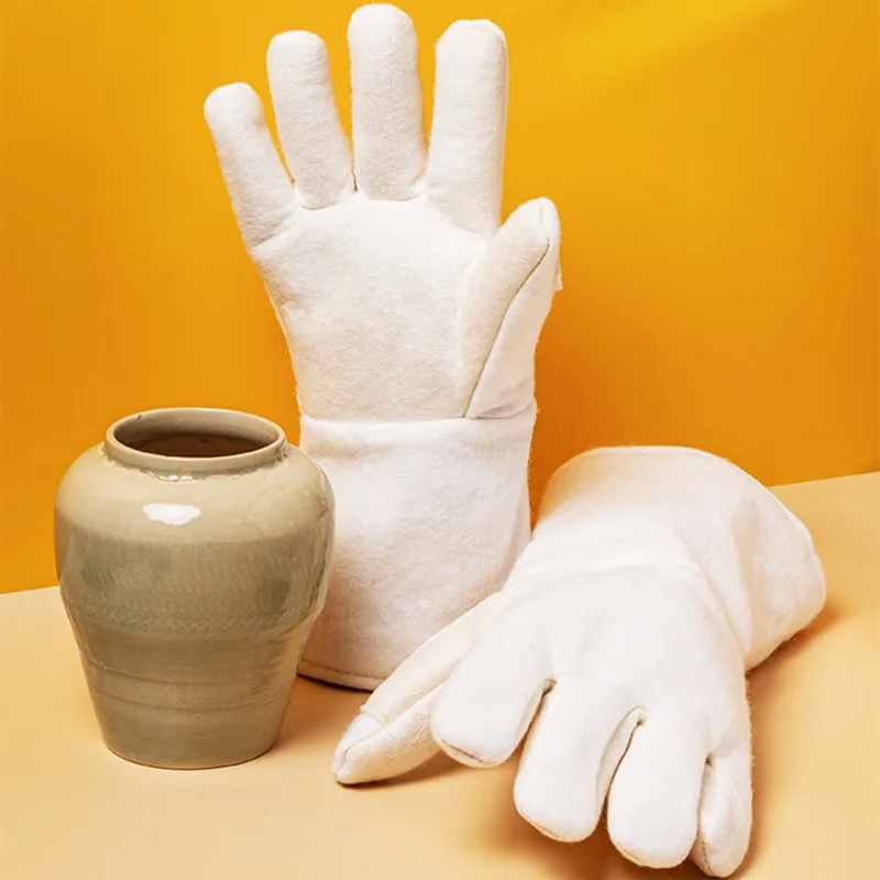 Pottery Tools High Temperature Resistant Five-finger Gloves 1 Pair of Wear-resistant Anti-scald Heat Insulation Kiln Tools