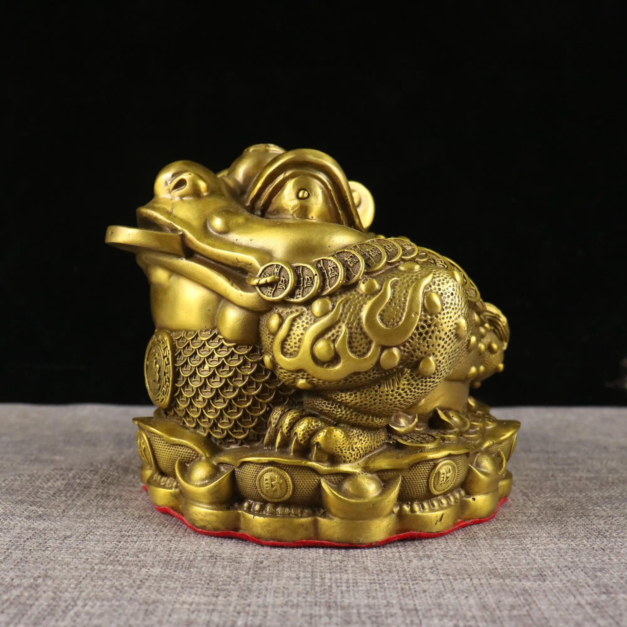 Pure Copper Lucky Golden Toad Cornucopia Ornament Rich Wealth Store Front Desk Decoration