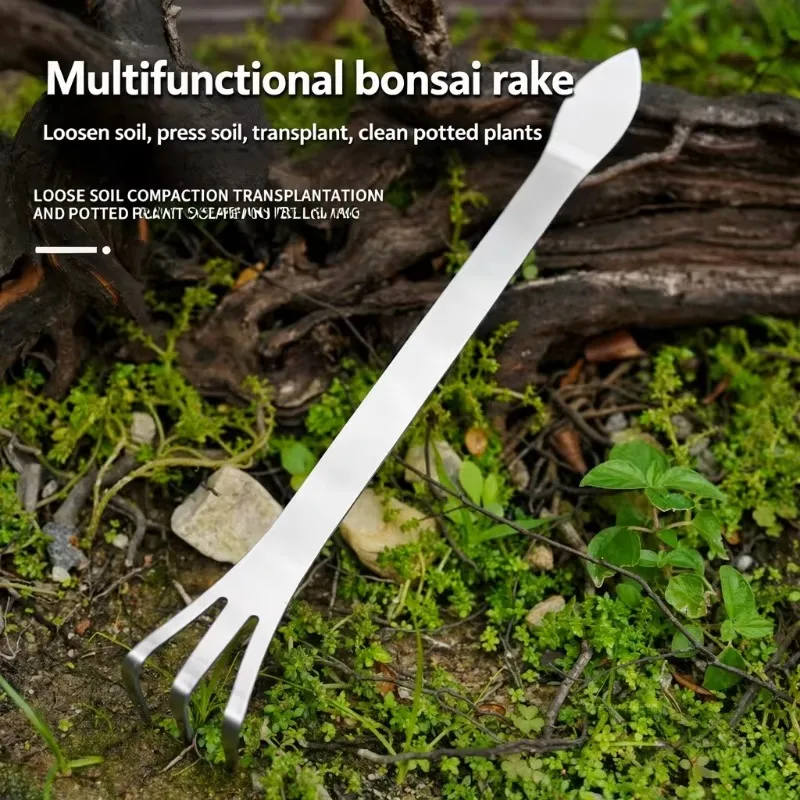 Special Bonsai Hand Rake Dual-purpose Horticulture Implement Pruning Planting Application Soil Loosener and Soil Compactor