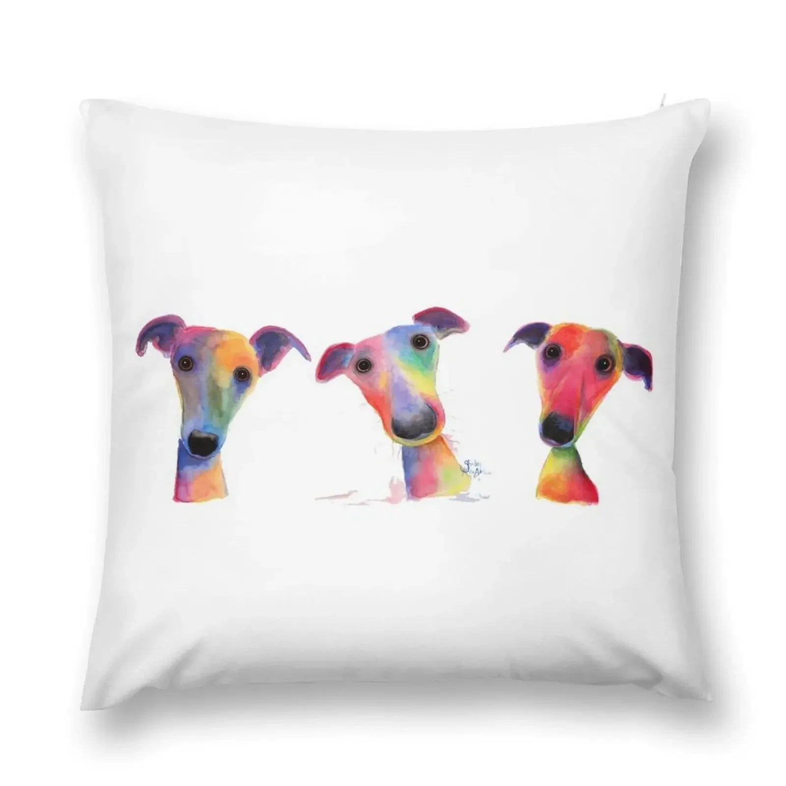 

WHIPPET - GREYHOUND PRiNT ' THe WaCKY WHiPPeTS ' By Shirley MacArthur Throw Pillow christmas pillowcases pillow