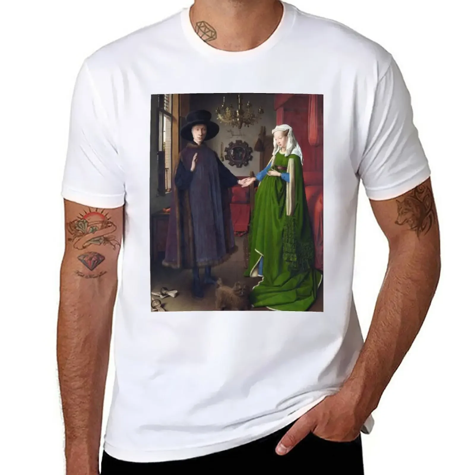 Jan Van Eyck - Giovanni Arnolfini And His Bride (The Arnolfini Marriage) T-Shirt summer tops aesthetic clothes men clothes