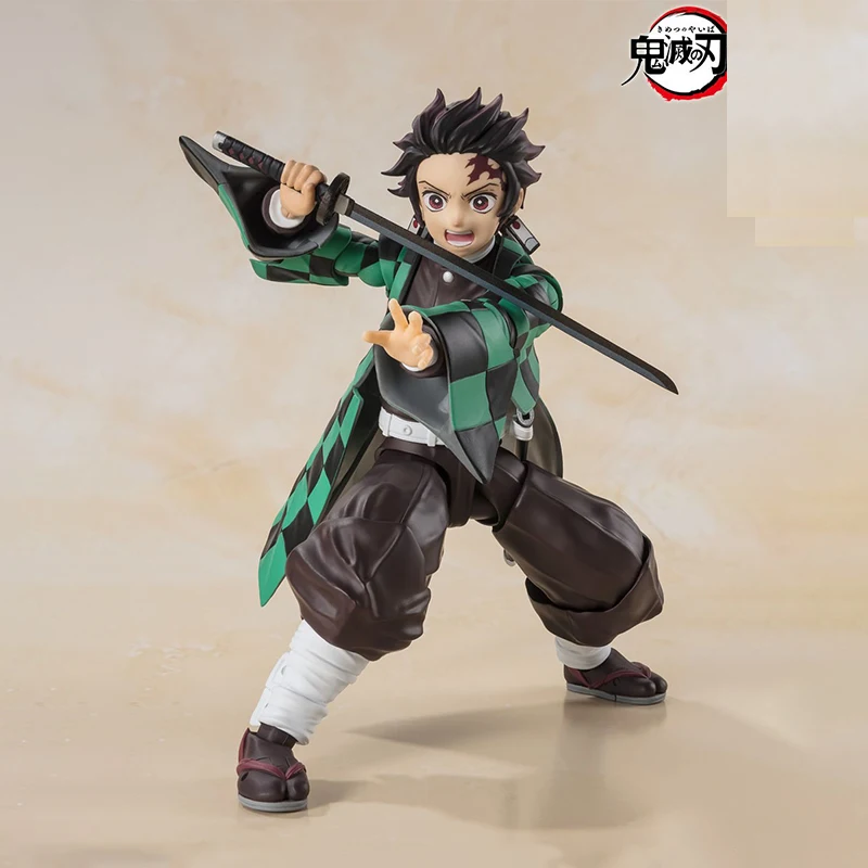 En Stock Bandai SHF S.H.Figurats Demon Slayer Tanjiro Kamado caja Original figura de Anime modelo terminado Kit juguete para regalo para chico