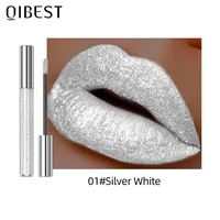 Lápiz labial líquido con purpurina de diamante, resistente al agua, de larga duración, brillo de labios brillante perla, maquillaje de tinte de esmalte de labios encantador de Metal para mujer