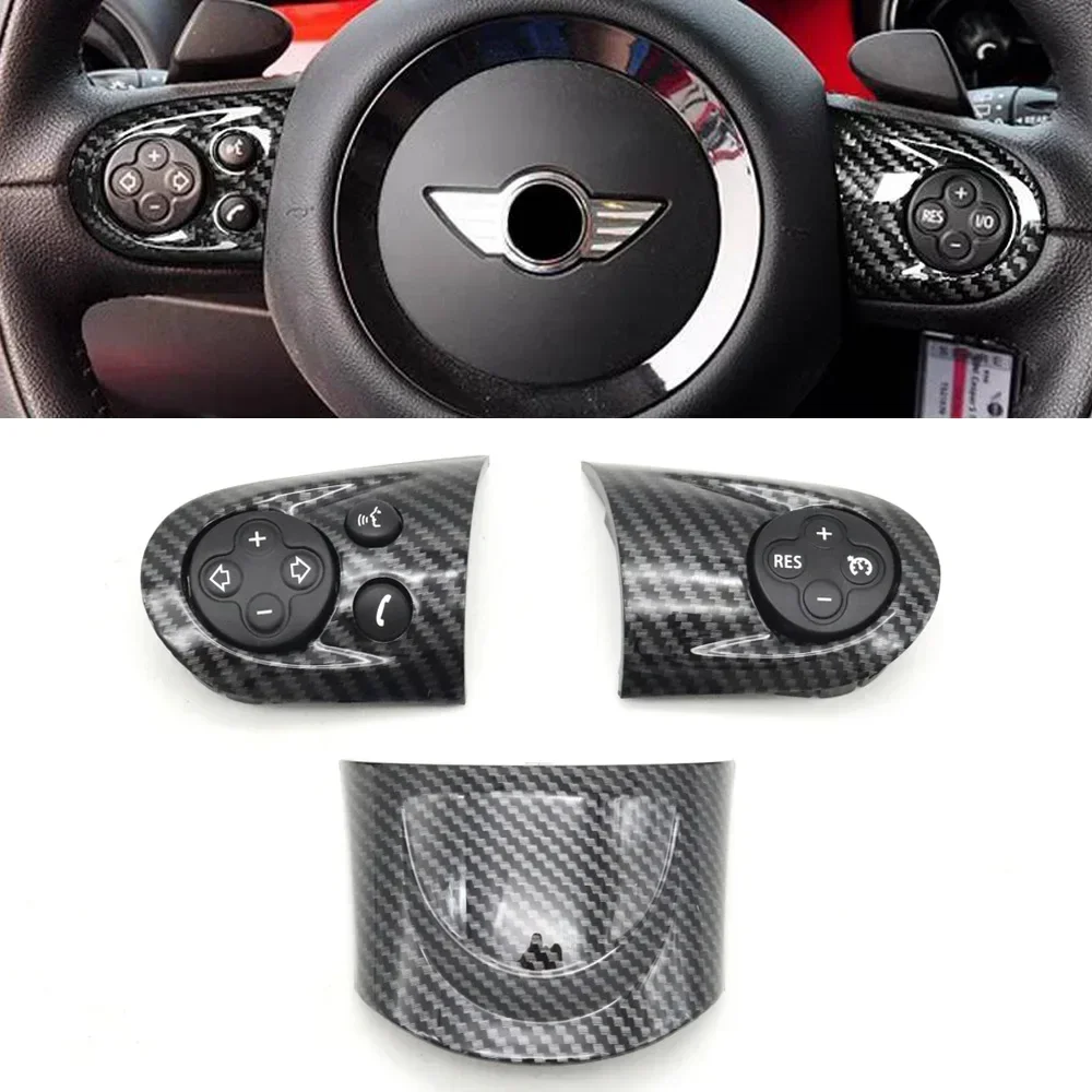 

Car Carbon Fiber Steering Wheel Cruise Volume Control Switch Cover Trim For BMW MINI Cooper Clubman R55 R56 R57-R61 2007-2014