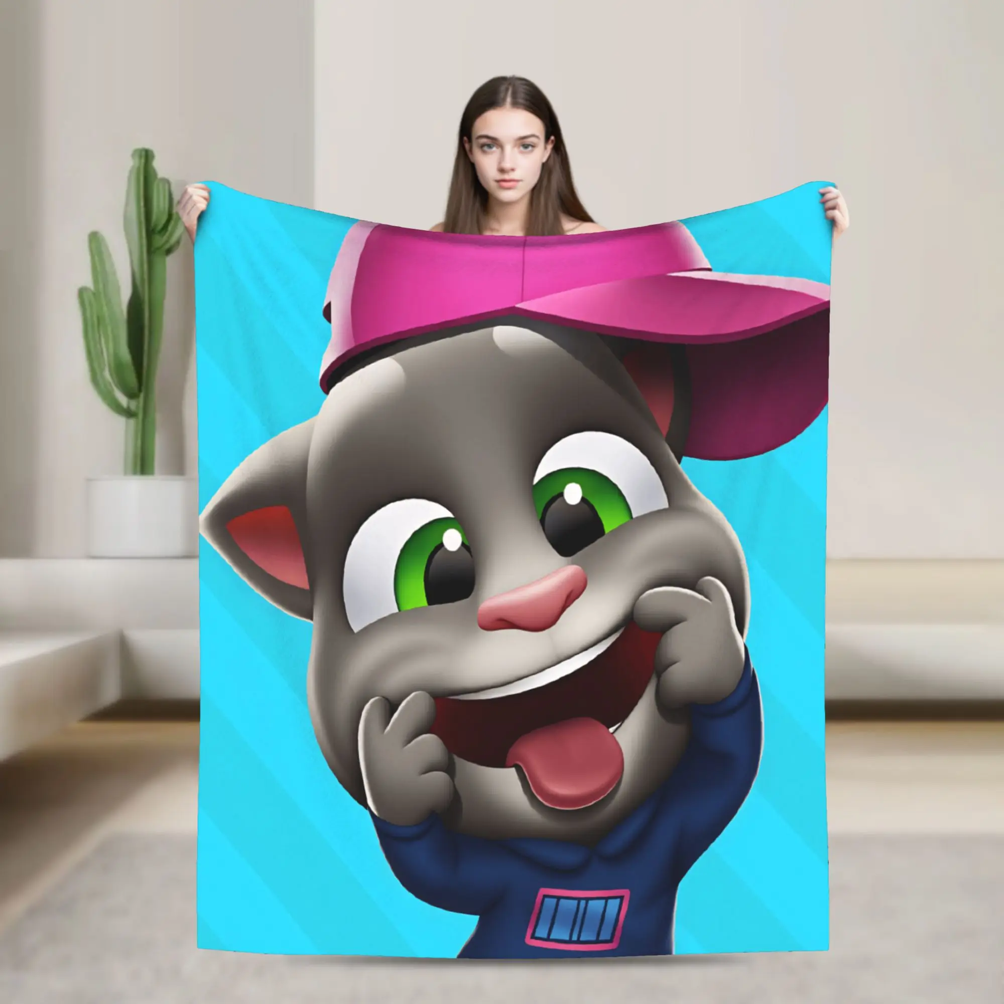 Decorative T-Talking T-Tom And F-Friends Warm Soft Blanket  Pattern Travel Throw Blanket Bedroom Flannel Bedspread Sofa Cover