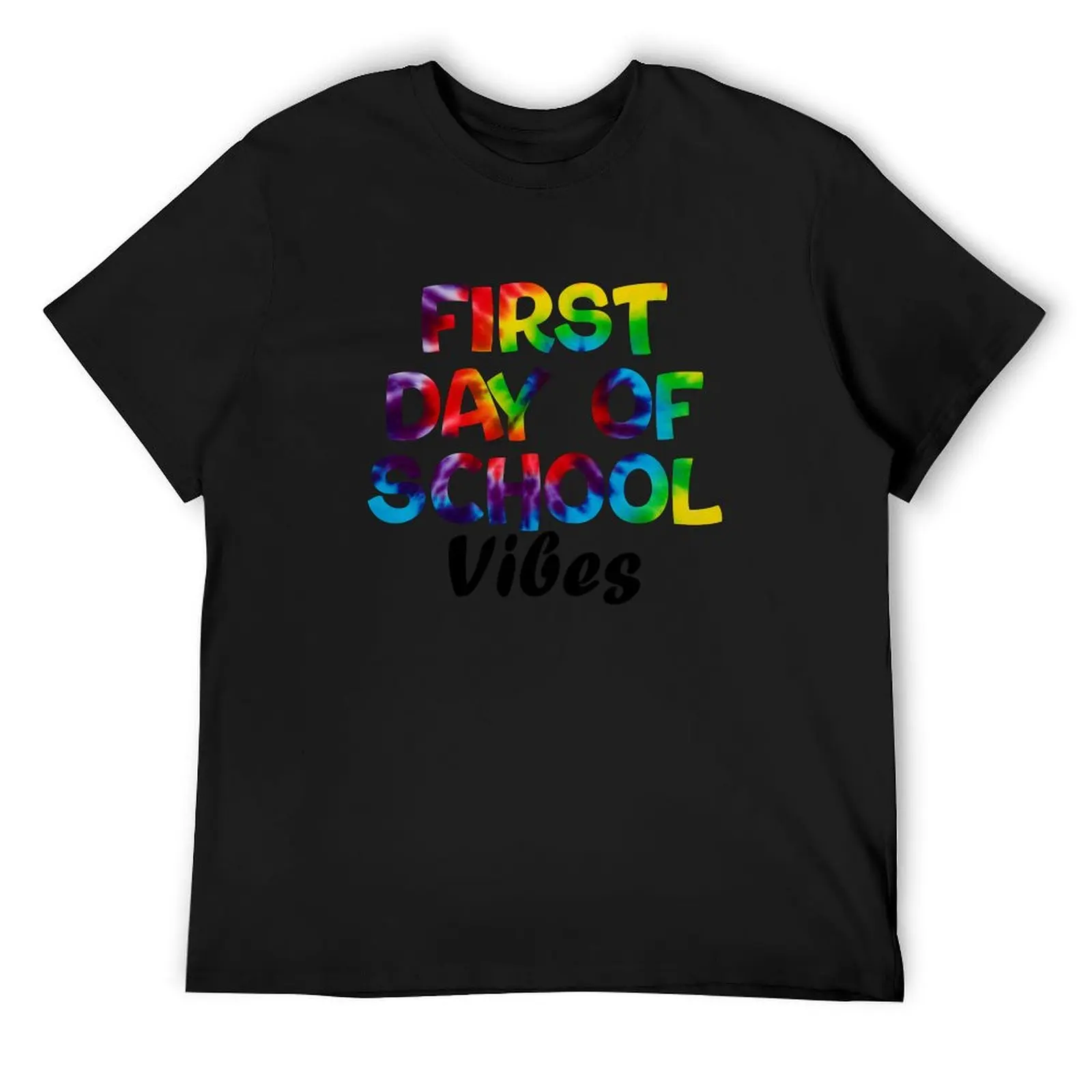 

first day of school Vibes tie dye, Back To School Day, funny quote school T-Shirt blue lock sublime mens t shirts casual stylish