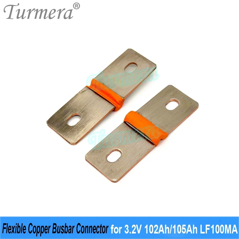 Turmera 12V Lifepo4 Battery Flexible Busbar Copper Connecter Hole to Hole 51mm 2mm 400A Use in 3.2V 100Ah EVE LF100MA LF100LA