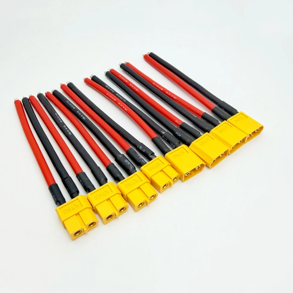 12AWG XT60 Stecker-Buchse-Verbindungskabel mit Silikon-Verlängerungskabel Batterieanschluss 10CM für RC-Akku ESC – Detail 2