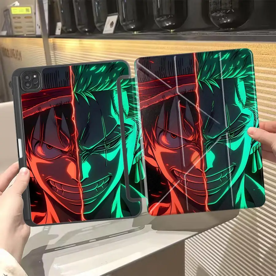 

Чехол-подставка OneS P-ieceS LuffyS ZoroS для планшетов iPad Pro 11-го, 10-го, 9-го, 8-го, 7-го поколений, 12.9-дюймовых Pro 2025, Air 4, 5, M3, M2, 1, 2, M4