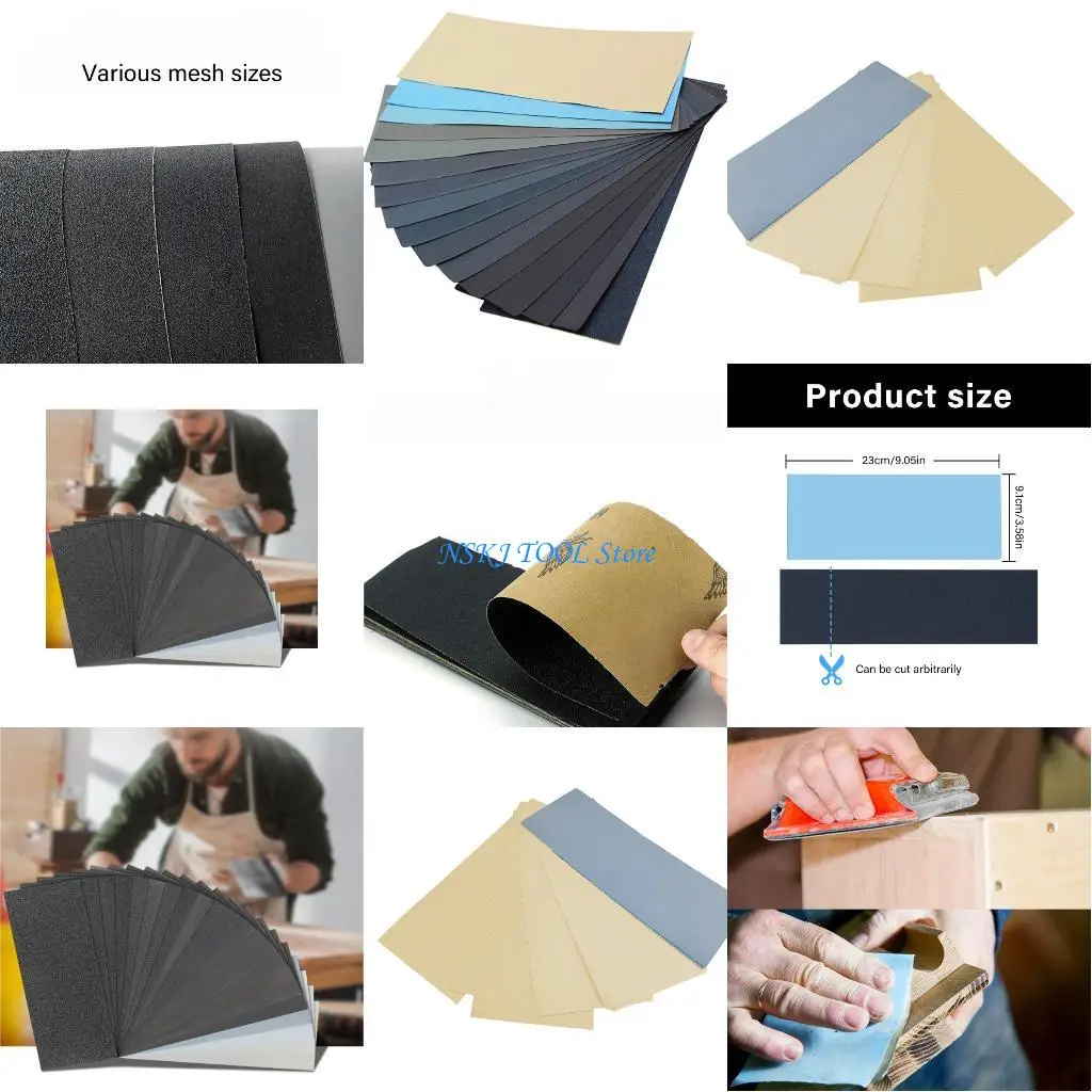 

L8RC 9x3.6 Inch Silicon Sanding Sheets Twin Purpose Grit for Stainless Steel