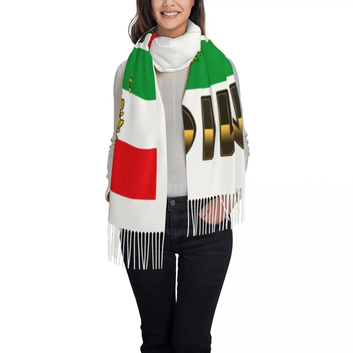 MIGA Make Iran Great Again Scarf with Tassel Warm Soft Shawls Wrpas Women Graphic Large Scarves Winter y2k Funny Bufanda