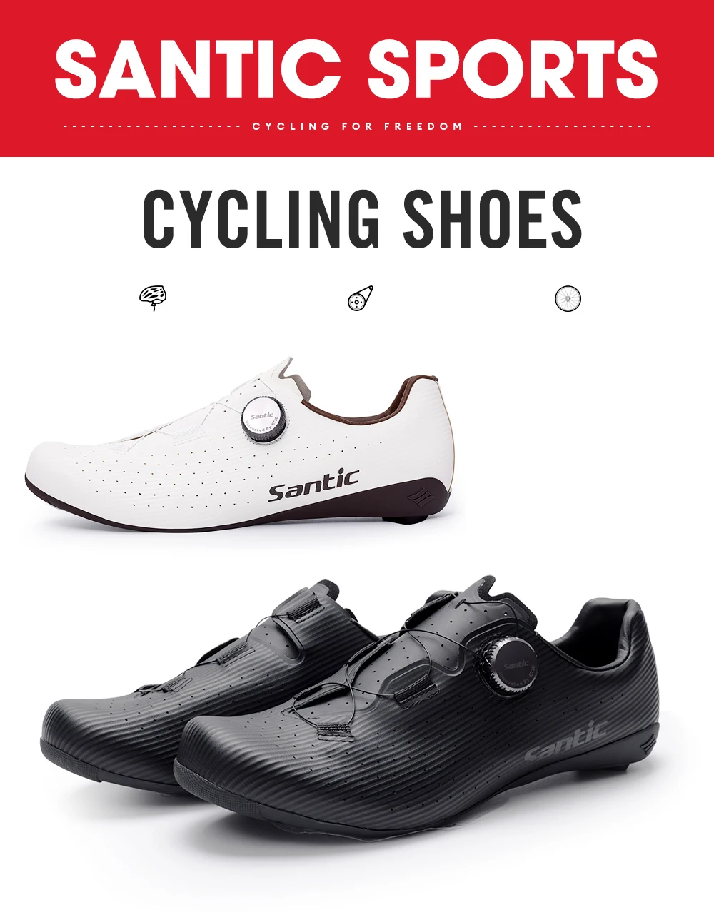 Santic Carbon Faser Rennrad Schuhe Professionelle Radfahren für Männer Racing SPD Stollen Rennrad Lock Schuhe WZS24043 – Detail 3