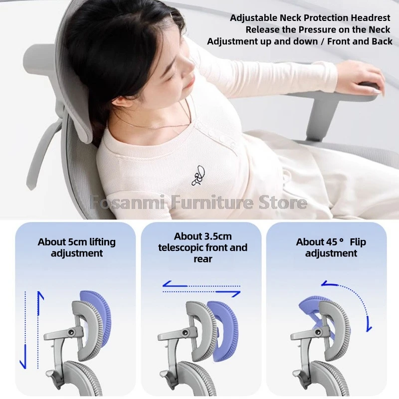 Дышащее износостойкое сетчатое офисное кресло с подголовником и поясничной поддержкой Компьютерные стулья Домашнее вращающееся кресло для геймера с колесиками