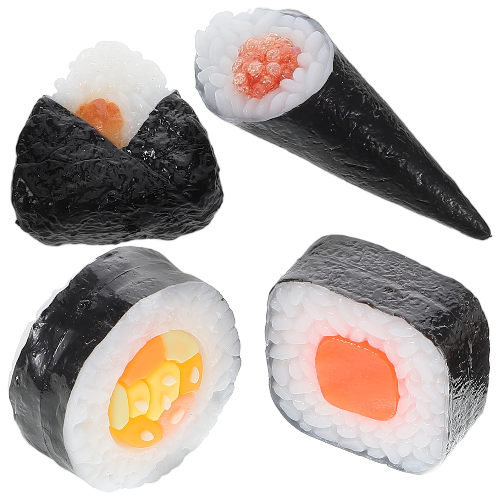 

4 Pcs Salmon Japanese-style Sushi Model Pvc Restaurant Display Prop Realistic Food